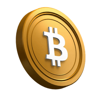 Bagian hero dengan desain koin Bitcoin (BTC) yang dimiringkan
