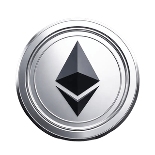 Koin Ethereum (ETH) melayang sebagai elemen grafis